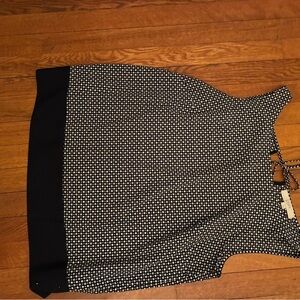 LOFT Geometric Black and White Sleeveless Blouse